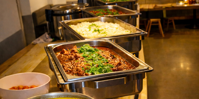 Warme Speisen am Buffet