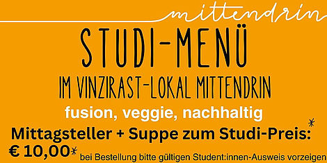 Studi-Menü im VinziRast-Lokal Mittendrin