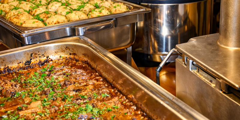 Warme Speisen am Buffet