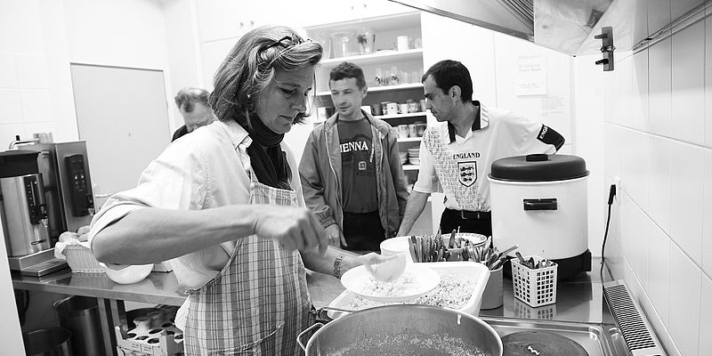 Kochen in der VinziRast-Notschlafstelle