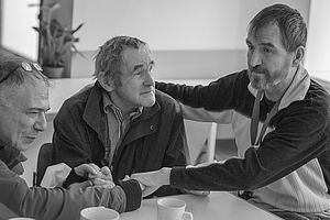 Drei bewohner des VinziRast-CortiHaus